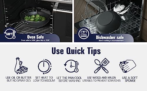 Cooks Standard Classic 11-Inch Hard Anodized Nonstick Wok Stir Fry Pan | 3-Qt Deep Frying Pan with Vented Glass Lid, Stay-cool Handle