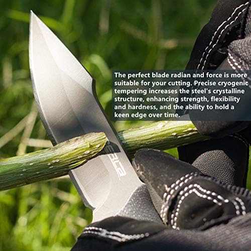 OERLA Fixed Blade Knife, Full Tang 420HC Stainless Steel Camping Knife, Outdoor EDC Hunting Survival Utility Knife with G10 Handle and Kydex Sheath