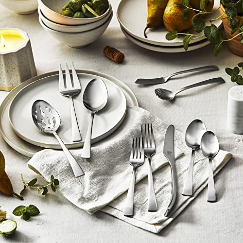 ZWILLING J.A. Henckels Bellasera (matte finish) 45-pc Satin Flatware Set, 18/10 Stainless Steel, Satin Finish (not polished)