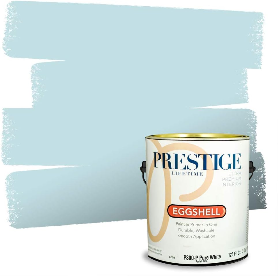 PRESTIGE Paints Exterior Paint and Primer In One, 1-Gallon, Satin, Comparable Match of Sherwin Williams* Blue Nile*