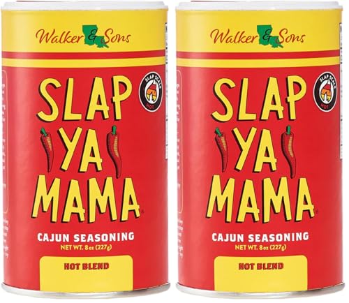 Slap Ya Mama Cajun Seasoning from Louisiana, Hot Blend, No MSG and Kosher, 8 Ounce Can | one 8 oz canister of Hot Blend Cajun seasoning for chicken, seafood, vegetables, grilling, and everyday meals.