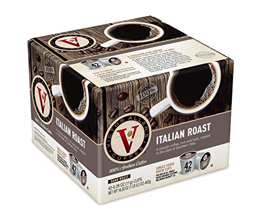 Victor Allen's Coffee Italian and French Roast Dark Roast Coffee Pods for Keurig (42 Count)