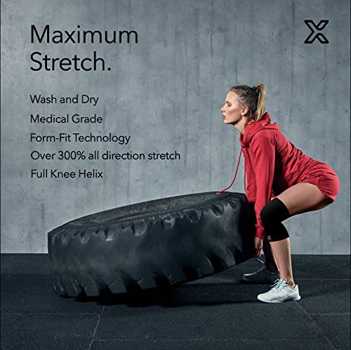 Full Knee Compression Sleeve for Knee Pain Relief - Arthritis, Meniscus, Swelling, ACL, Sprains - Knee Sleeve for Women and Men (Black, Large)
