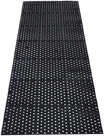uyoyous Rubber Flooring Mat with Drainage Holes 82.67"x35.43" Resistant Anti-Fatigue Commercial Kitchen Mats with Non-Slip Backing Heavy Duty Rubber