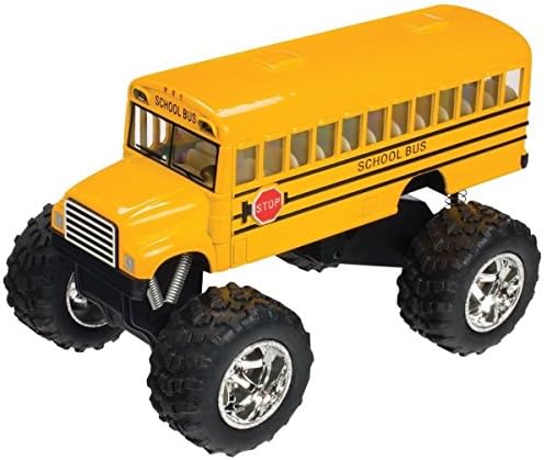 5" Monster School Bus Die Cast Metal Model, Pullback Action Toy Monster Truck