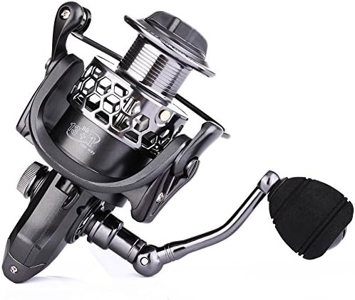 Sougayilang Fishing Reel 13+1BB Light Weight Ultra Smooth Aluminum Spinning Fishing Reel with Free Spare Graphite Spool