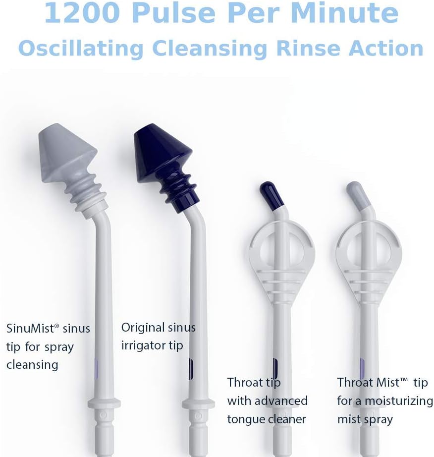 SinuPulse Elite Advanced Nasal Irrigation System, Pulsating Sinus Rinse Machine with 60 SinuAir Packets, Bonus Sinus Irrigator Tip, Travel Case