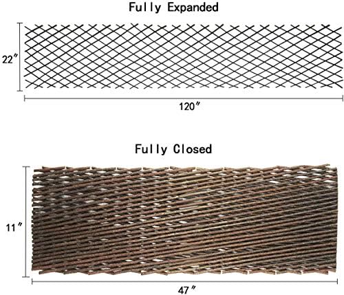 Sumery Nature Willow Trellis Expandable Plant Support Plant Climbing Lattices Trellis Willow Expandable Trellis Fence for Climbing Plants Support