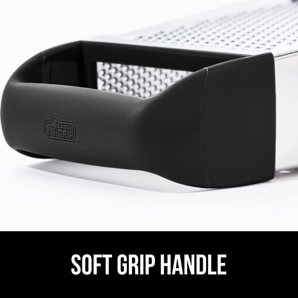GORILLA GRIP® XL 4-Sided Stainless Steel BPA-Free Cheese Grater, Black