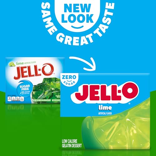 Jell-O Lime Artificially Flavored Zero Sugar Low Calorie Gelatin Dessert Mix, 0.3 oz Box (4 Pack)