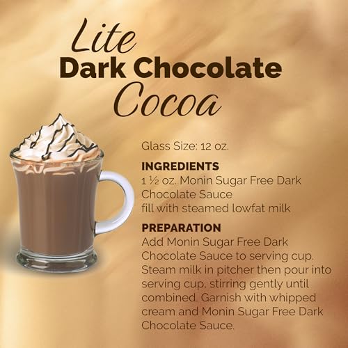 Monin - Sugar Free Dark Chocolate Sauce, Velvety and Rich, Great for Desserts, Coffee, and Snacks, Gluten-Free (64 Ounce)
