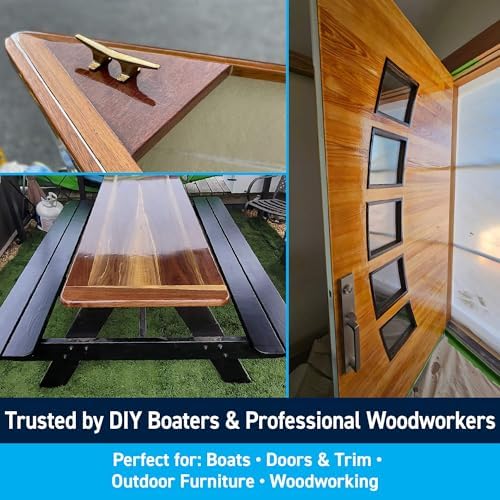 TotalBoat Lust Marine Spar Varnish for Boats & Wood - High Gloss Quart | Oil-Based Polyurethane Finish; High Build; UV Inhibitors; Wooden Boats, Yacht Brightwork, Furniture & Interior/Exterior Wood