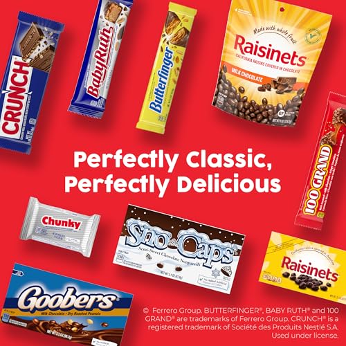 Butterfinger, CRUNCH, Baby Ruth and 100 Grand, Bulk 20 Pack, Assorted Full Size Chocolate Candy Bars, 35 oz