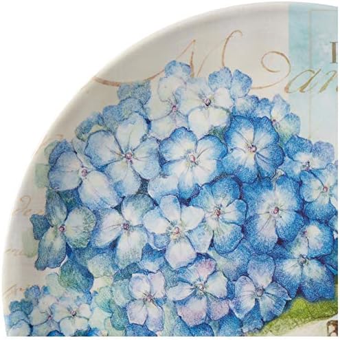 Hydrangea Garden 12 pc Melamine Dinnerware Set, Service for 4