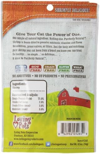Loving Pets It's Purely Natural Freeze Dried Shrimp Treats for Cats, 0.5-Ounce