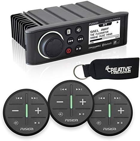 Fusion MS-RA70NSX Marine Entertainment System with Three Wireless Remotes for Three Zones - Black