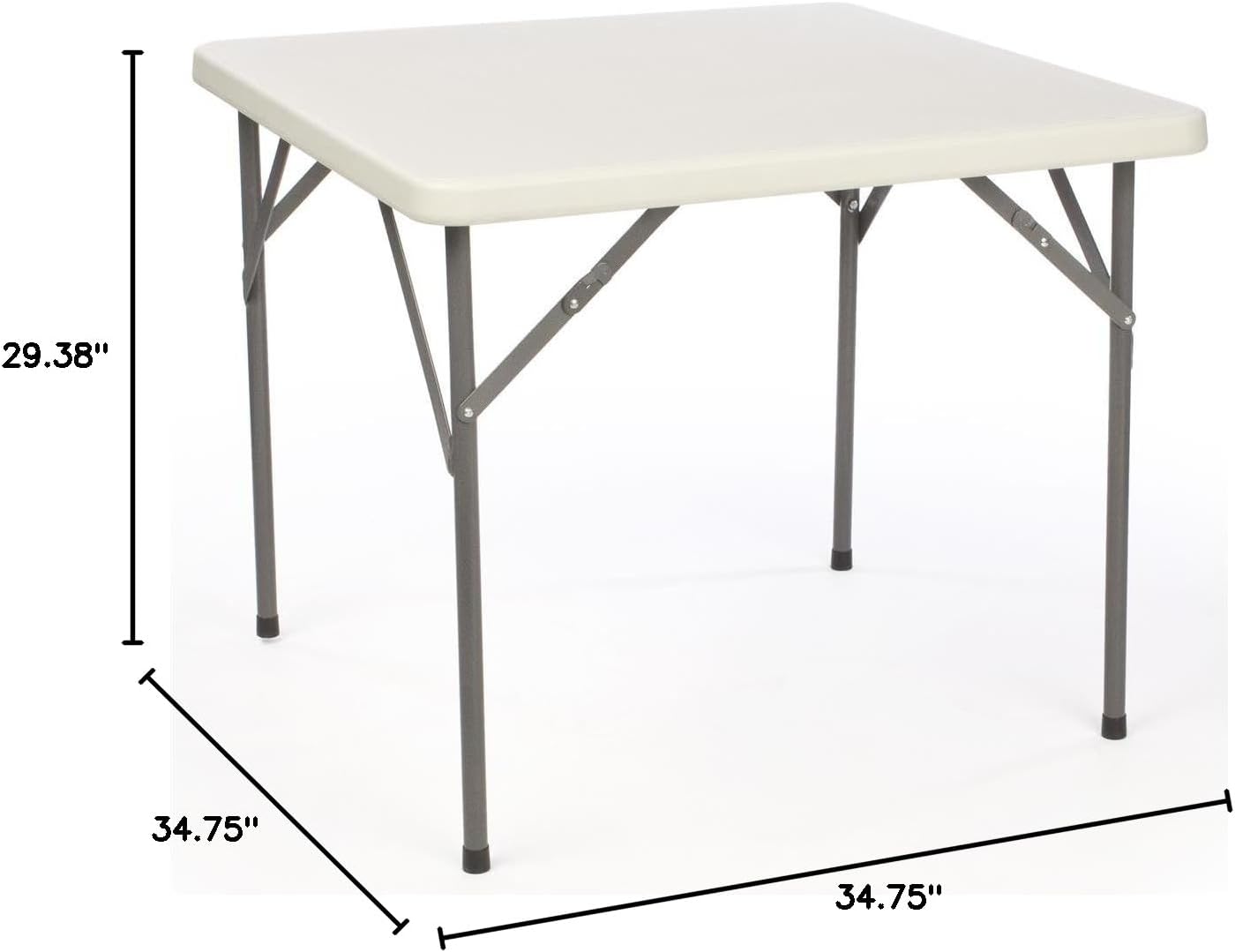 Displays2go Square Folding Table with Molded Top, 34 Inch