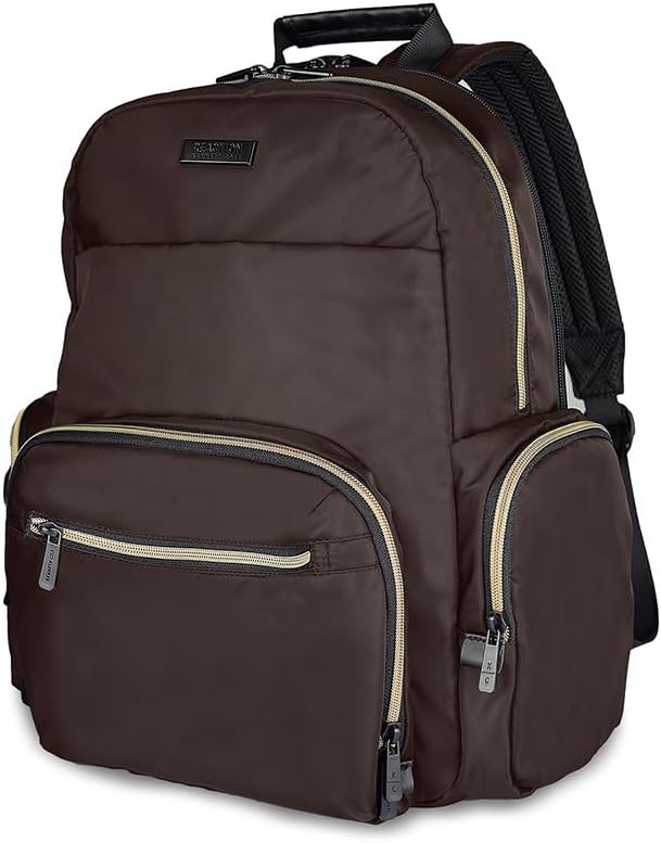 Kenneth Cole REACTION Madison Square Lightweight Hardside Chevron Expandable Spinner Luggage, Black, (28-Inch Checked)