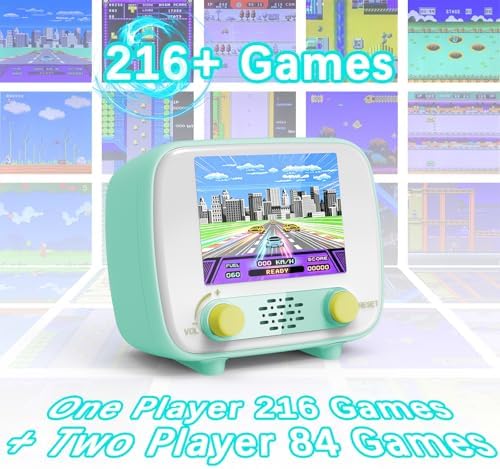 Mini Arcade Machine, Built in 156 Classic Retro Games, 2.8 Inch Screen | 156 Classic 16-Bit Video Games, Handheld Game Console, Rechargeable Battery, Support for TV Output, Birthday Present for kids