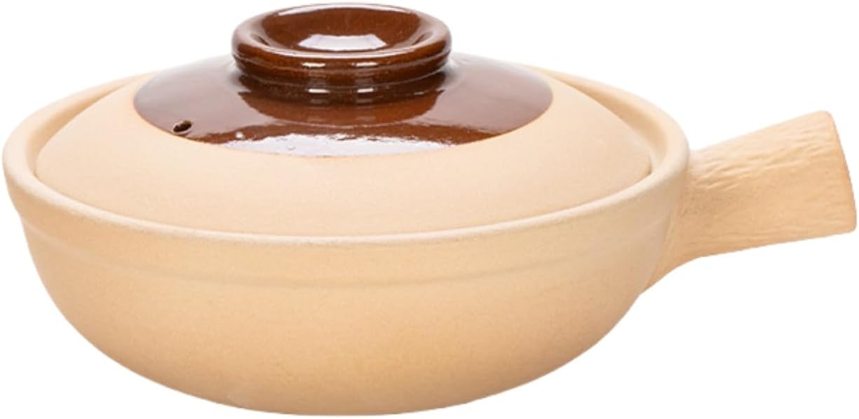 XICHENGSHIDAI Clay Pot for Cooking with Lid and Handle, 1 Qt / 1000ml Ceramic Claypot Rice Pot, Heat-Retaining Asian Casserole Stew Pot for Gas Stove