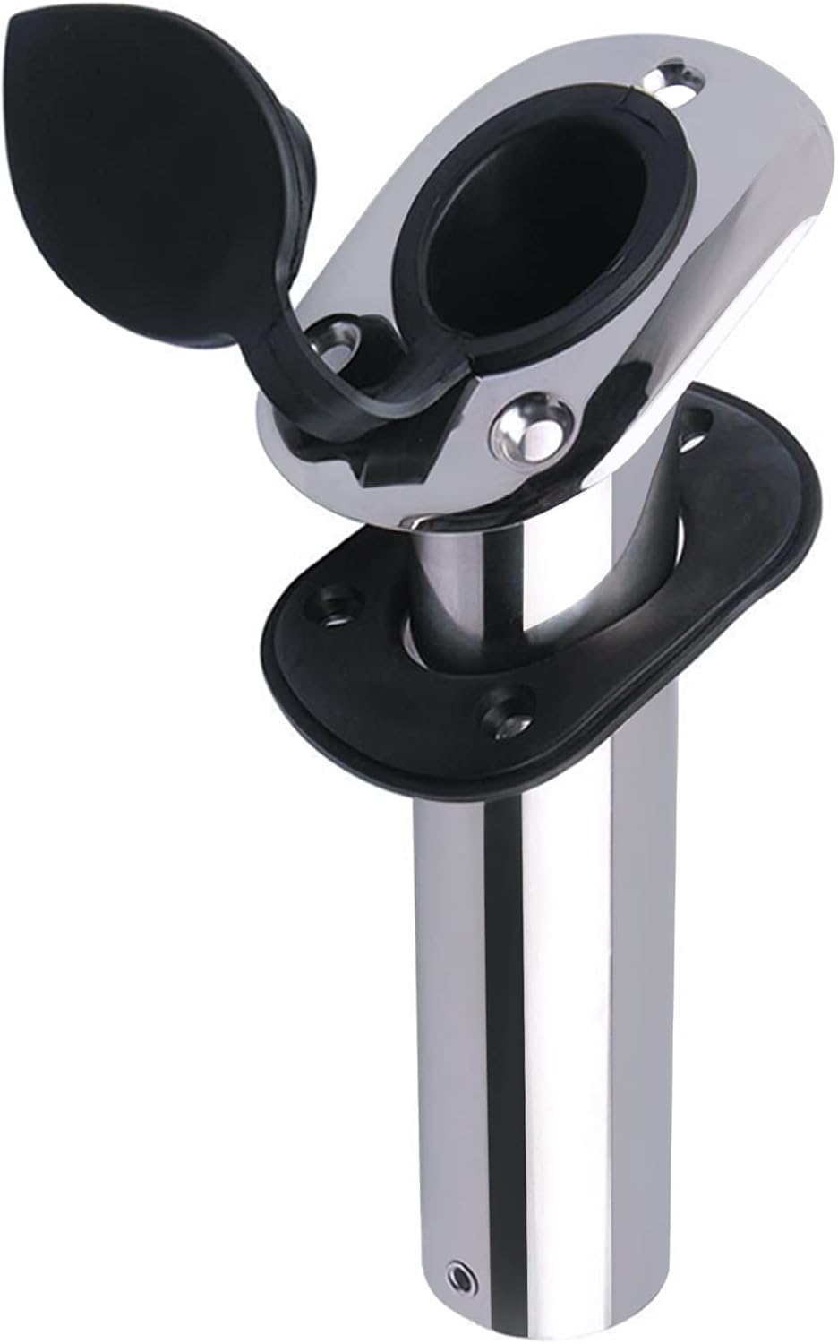Hoffen 2Pcs Boat Stainless Steel Fishing Rod Holder Flush Mount 15/30/90 Degree with PVC Cap,Inner Tube and Gasket