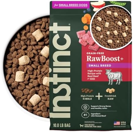 Instinct RawBoost Small Breed, Dry Dog Food + Freeze Dried, Chicken, 10 lb | High-protein kibble with FreshDried raw bites, nutrition for healthy weight, calcium for strong bones & teeth, grain-free