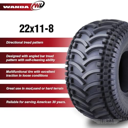 WANDA 2 New ATV Tires 22X11-8 22x11x8 4PR - 10135