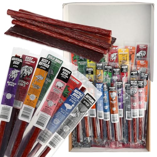 Jerky Dynasty The Ultimate 27-Piece Exotic Jerky Gift Set - Buffalo Bob's Wild Game Jerky Variety Pack - Exclusive Flavors & Protein Snack