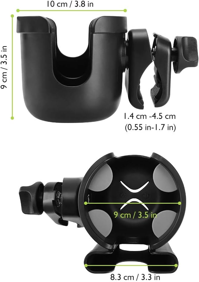 Accmor Stroller Cup Holder with Phone Holder, Bike Cup Holder, Universal Cup Holder for Uppababy Nuna Strollers, 2-in-1 Drinks Holder for Walker