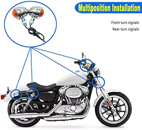 Universal Motorcycle Turn Signals Bullet Blinker Indicator Lights Amber Lamp Light for Sportster Cruiser Bobber Chopper Harley Honda Yamaha Kawasaki
