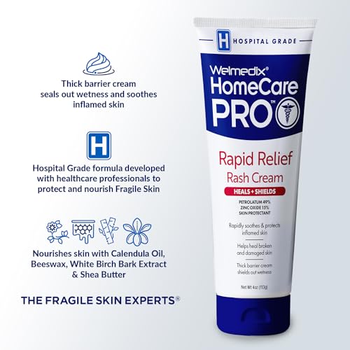 Welmedix Adult Diaper Rash Cream - Maximum Strength Zinc Oxide Cream | Moisturizing Skin Barrier - Fragile Skin Protection Ointment - Diaper Rash Cream for Adults - 4oz Tube