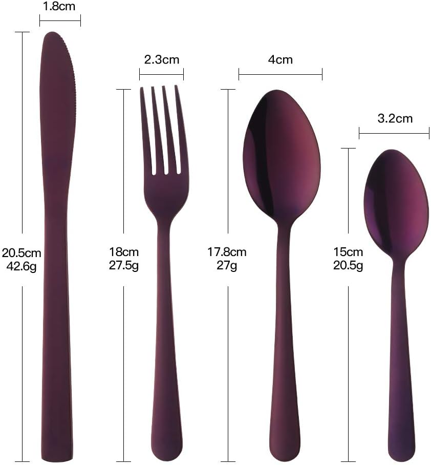 BuyGo Rainbow Silverware Set Flatware Set Stainless Steel Colorful Dinnerware Set 16-Piece Multicolor Cutlery Set, Service for 4