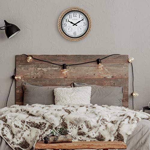La Crosse Clock 433-3836 14-inch Rowan Indoor/Outdoor Rope Analog Quartz Wall Clock