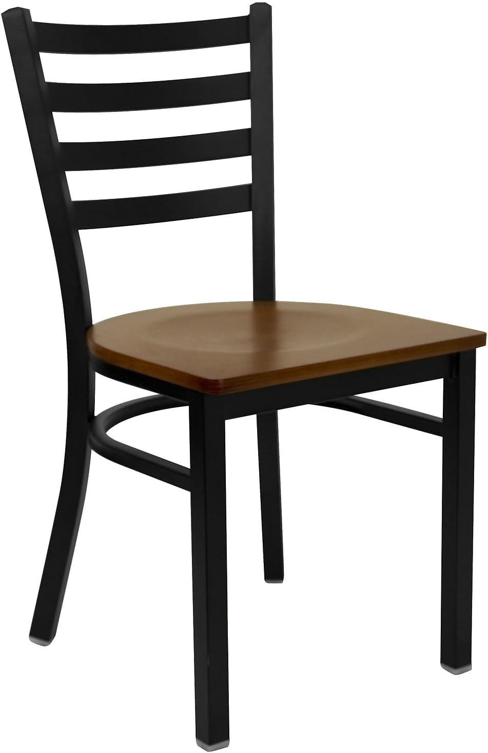 Flash Furniture Hercules Series Commercial Ladder Back Restaurant Chairs, Modern Lightweight Metal Dining Chairs with Padded Seats, Set of 2, Black