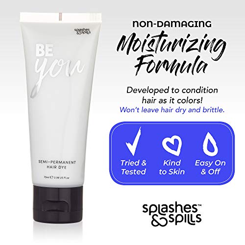 Semi-Permanent Butter Blonde Hair Dye - Vibrant 2.36 Oz. Tubes Temporary Hair Color - Ammonia and Peroxide Free -Vegan and 100% Cruelty-Free Toner - Lasts for 7-15 Shampoos - by Splashes and Spills