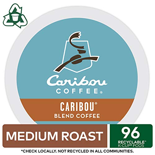 Caribou Coffee Caribou Blend, Single-Serve Keurig K-Cup Pods, Medium Roast Coffee, 24 Count (Pack of 4) | 4 Pack, Medium Roast Coffee