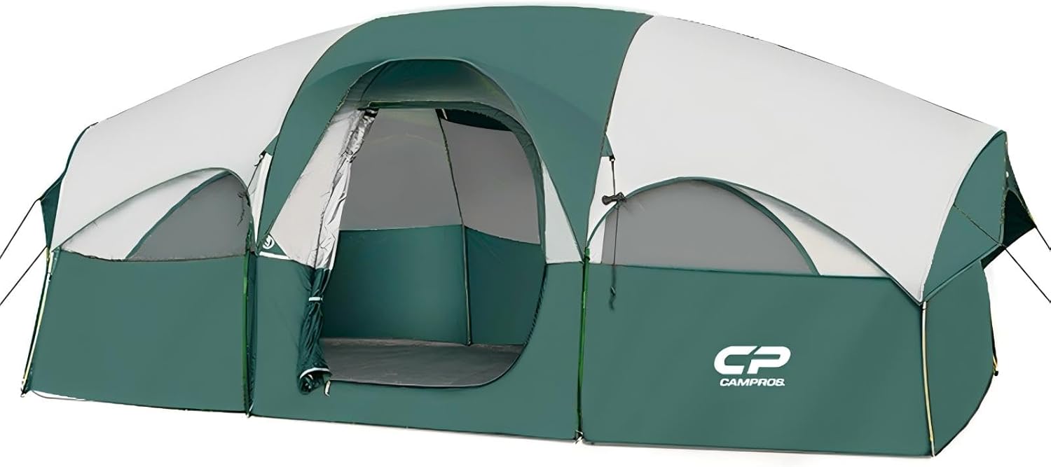 CAMPROS CP 8 Person Camping Tent, Room Divider, Rainfly, Weather Resistant