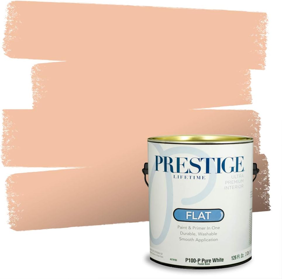 PRESTIGE Paints Exterior Paint and Primer In One, 1-Gallon, Semi-Gloss, Comparable Match of Sherwin Williams* Captivating Cream*