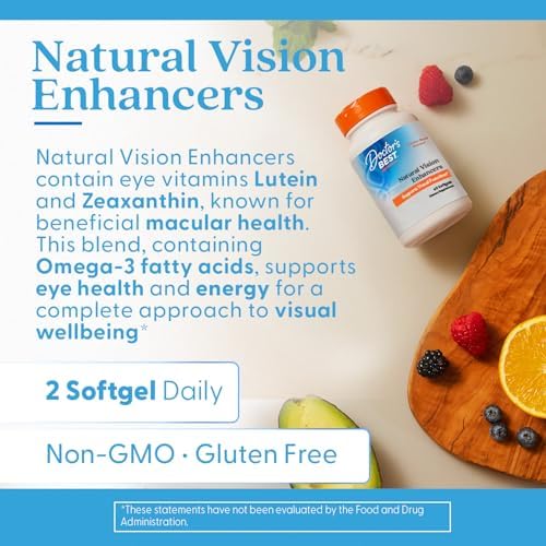 Doctor's Best Natural Vision Enhancers for Men & Women - Lutein and Zeaxanthin Supplement with Fish Oil, Eye Health Support Supplement for Adults