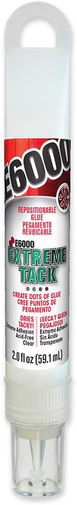 Eclectic Products 565100 2 oz. E6000 Extreme Tack Hang Bottle Repositionable Glue, Clear