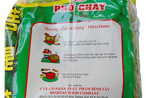 Binh Tay Pho Chay Vegetarian Instant Rice Noodles 14oz (Pack of 10)