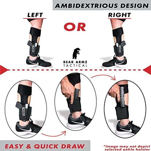 Ankle Holster for Concealed Carry | American Company | Comfortable & Secure | Compatible with Glock 43, 42, 30, 27, 26 S&W M&P Shield 9mm, Bodyguard .380, Ruger LCP, LC9, Sig Sauer P365 P238, Kimber