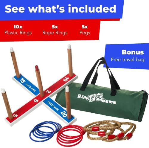 Elite Sportz Ring Toss Games for Kids - Outdoor Yard Game for Adults & Family - Backyard Toys, Outdoor Game, Backyard Games