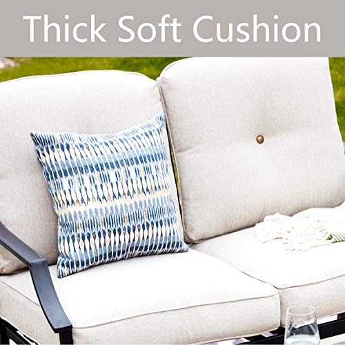 ® Outdoor Loveseat Bench,2PCs Conversation Furniture Set with Cushions,for Garden,Yard,Poolside and Patio (White)