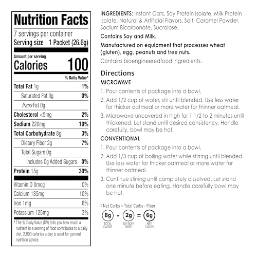 BariWise Instant High Protein Oatmeal – 7 Servings (Maple & Brown Sugar)