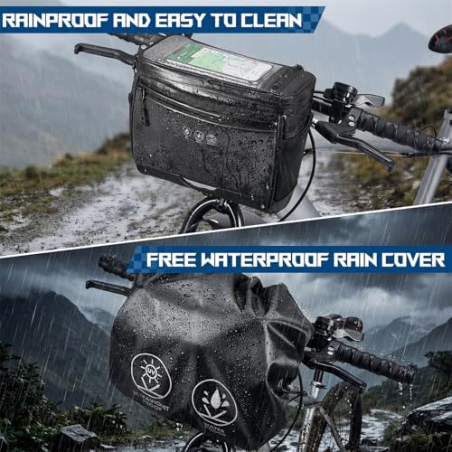 WOTOW Bike Handlebar Bag, Waterproof & with Sensitive Touch Screen, 3.5L