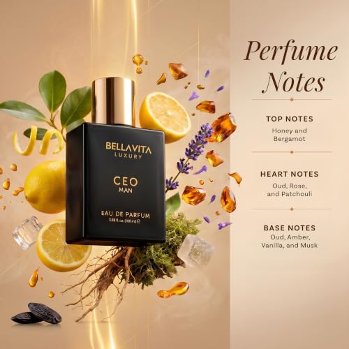 Bellavita Luxury CEO MAN Eau de Parfum | 100 ml (3.4 fl.oz.) | Perfume for Men | Mandarin, Lemon, Lavender