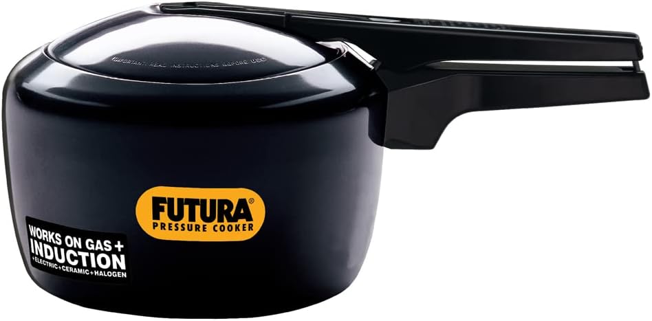 Hawkins Futura 5 Litre Pressure Cooker, Hard Anodised Inner Lid Pressure Cooker, Induction Cooker, Pan Cooker, Black (IFP50)