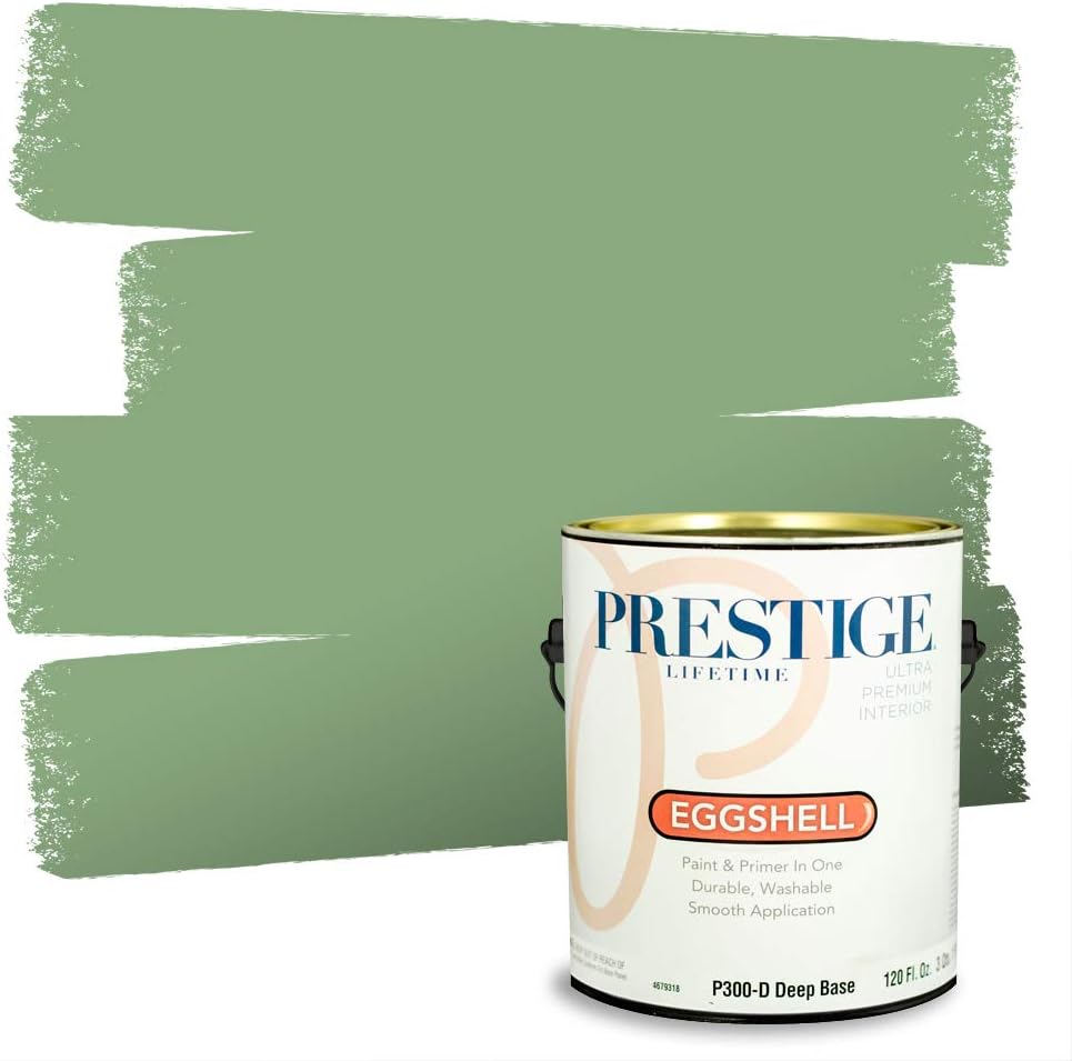 PRESTIGE Paints Exterior Paint and Primer In One, 1-Gallon, Semi-Gloss, Comparable Match of Sherwin Williams* Shamrock*