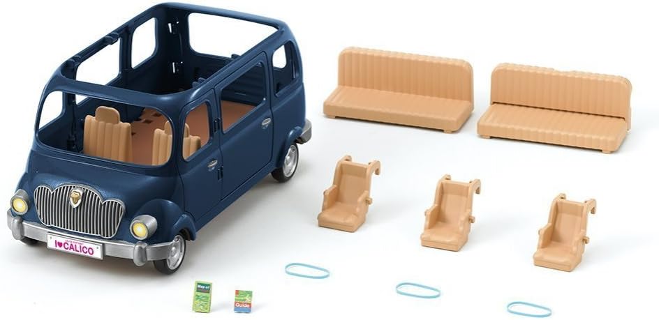 Calico Critters - Family Seven Seater Car - Family Vehicles | Buckle up the whole crew - seven seats for road trip storytelling that rolls smoothly into picnic and travel scenes, Ages 3+